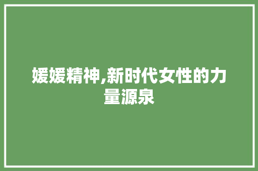 媛媛精神,新时代女性的力量源泉