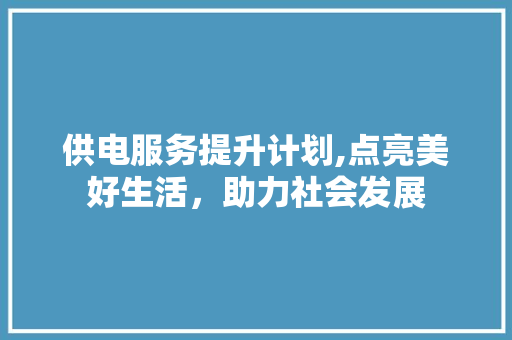 供电服务提升计划,点亮美好生活，助力社会发展