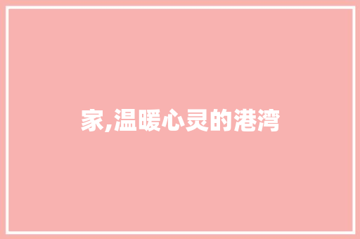 家,温暖心灵的港湾
