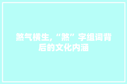 煞气横生,“煞”字组词背后的文化内涵 工作报告