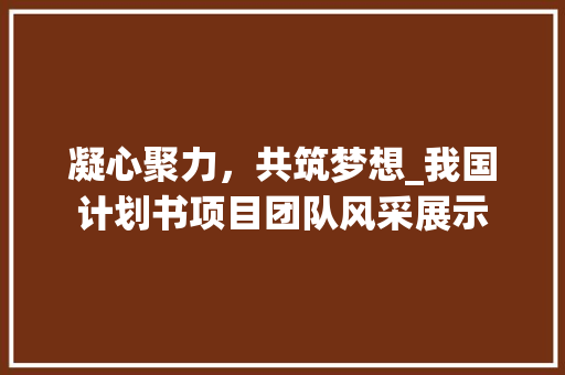 凝心聚力，共筑梦想_我国计划书项目团队风采展示