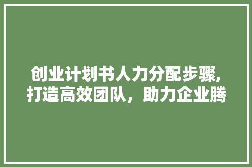 创业计划书人力分配步骤,打造高效团队，助力企业腾飞