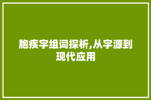 胞疾字组词探析,从字源到现代应用