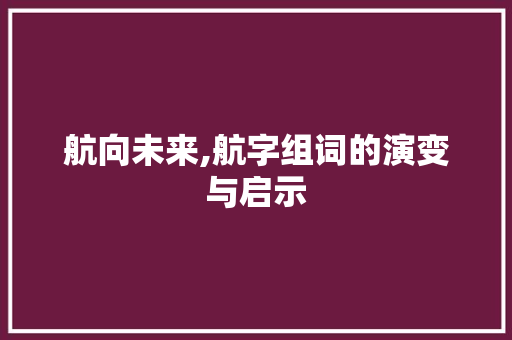 航向未来,航字组词的演变与启示