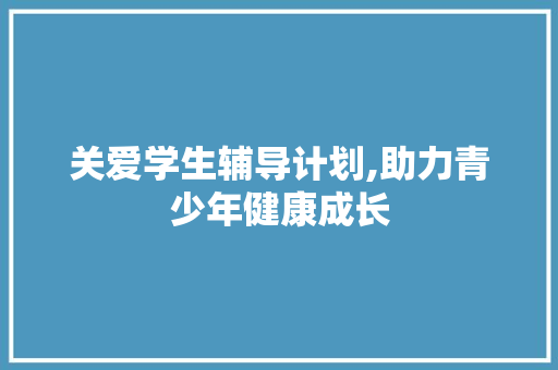 关爱学生辅导计划,助力青少年健康成长