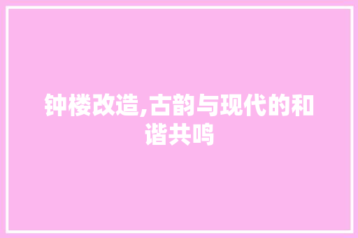 钟楼改造,古韵与现代的和谐共鸣
