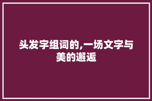 头发字组词的,一场文字与美的邂逅