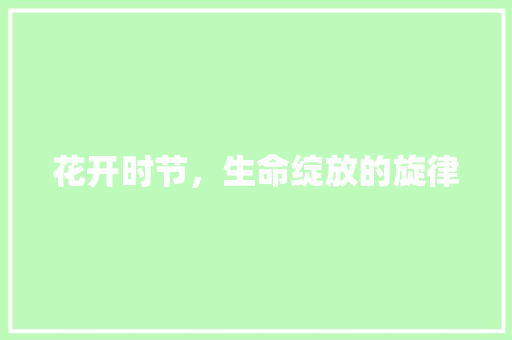 花开时节，生命绽放的旋律 工作类
