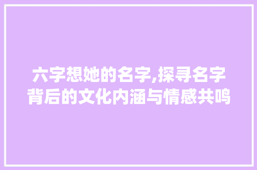 六字想她的名字,探寻名字背后的文化内涵与情感共鸣_六字想她的名字是什么意思
