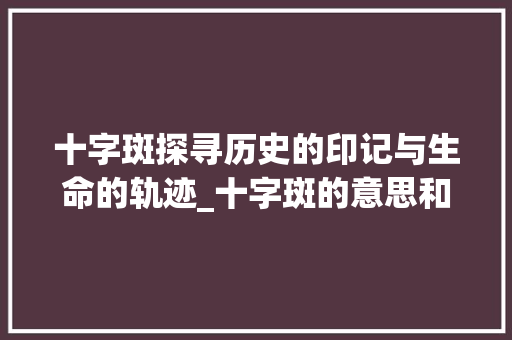 十字斑探寻历史的印记与生命的轨迹_十字斑的意思和含义男生