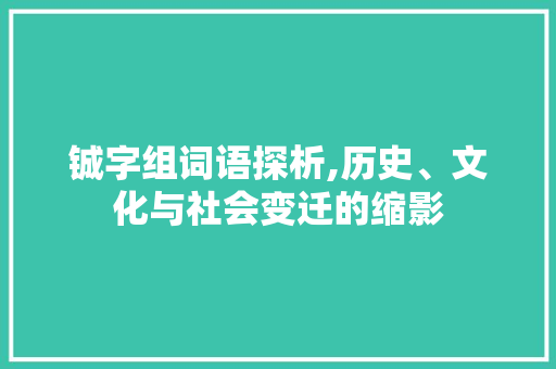 铖字组词语探析,历史、文化与社会变迁的缩影