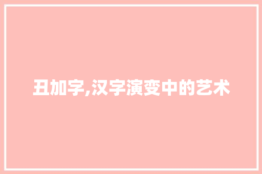丑加字,汉字演变中的艺术