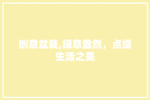 创意盆栽,绿意盎然，点缀生活之美