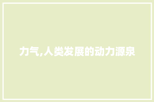 力气,人类发展的动力源泉