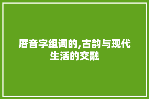 厝音字组词的,古韵与现代生活的交融