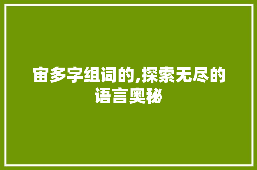 宙多字组词的,探索无尽的语言奥秘