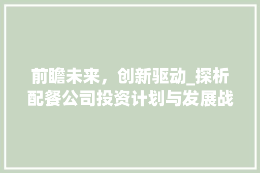前瞻未来，创新驱动_探析配餐公司投资计划与发展战略 商业文稿