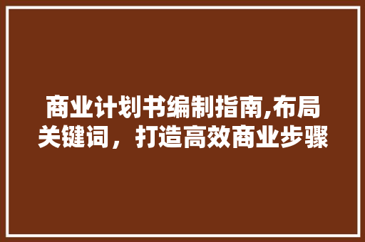 商业计划书编制指南,布局关键词，打造高效商业步骤 特写稿