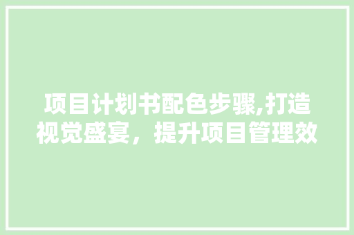 项目计划书配色步骤,打造视觉盛宴，提升项目管理效率