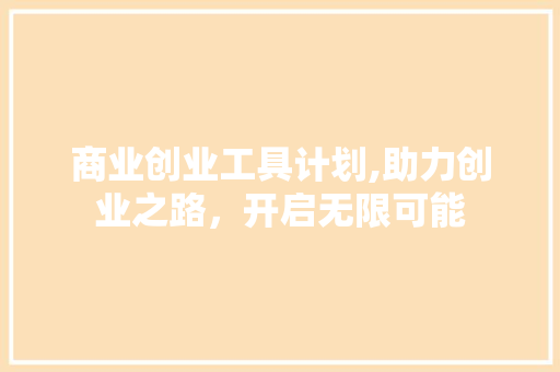 商业创业工具计划,助力创业之路，开启无限可能