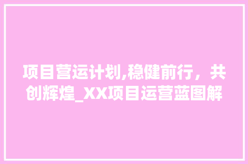 项目营运计划,稳健前行，共创辉煌_XX项目运营蓝图解读