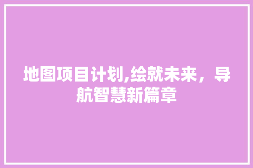 地图项目计划,绘就未来，导航智慧新篇章
