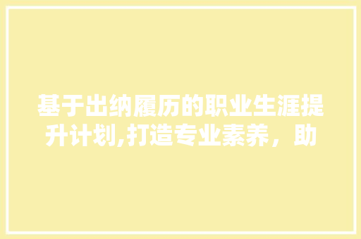 基于出纳履历的职业生涯提升计划,打造专业素养，助力财务精英成长