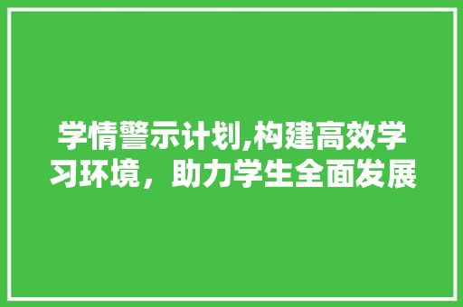 学情警示计划,构建高效学习环境，助力学生全面发展