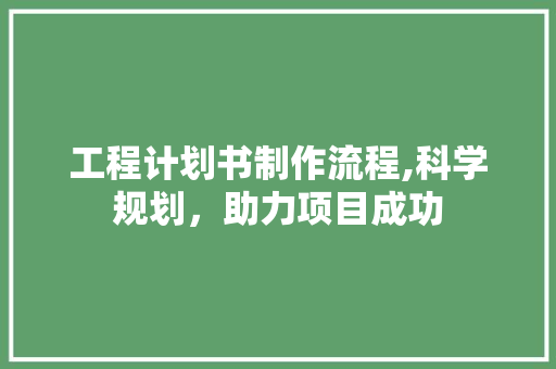 工程计划书制作流程,科学规划，助力项目成功 生活类