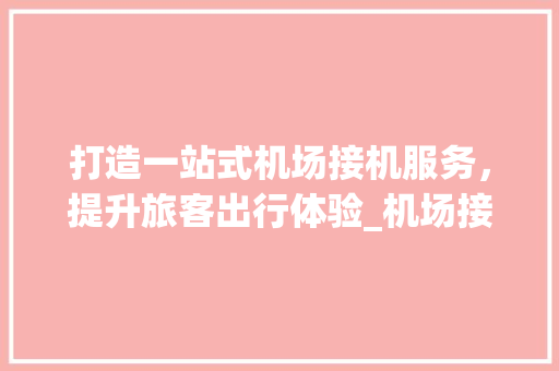 打造一站式机场接机服务，提升旅客出行体验_机场接机商业计划书介绍