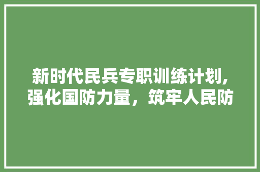 新时代民兵专职训练计划,强化国防力量，筑牢人民防线 生活感悟