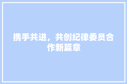 携手共进，共创纪律委员合作新篇章