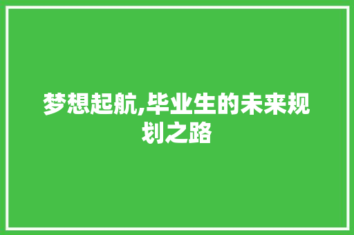 梦想起航,毕业生的未来规划之路 生活类