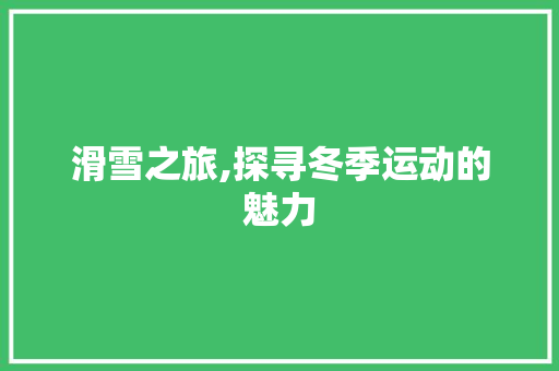 滑雪之旅,探寻冬季运动的魅力 工作类