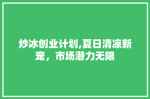 炒冰创业计划,夏日清凉新宠，市场潜力无限