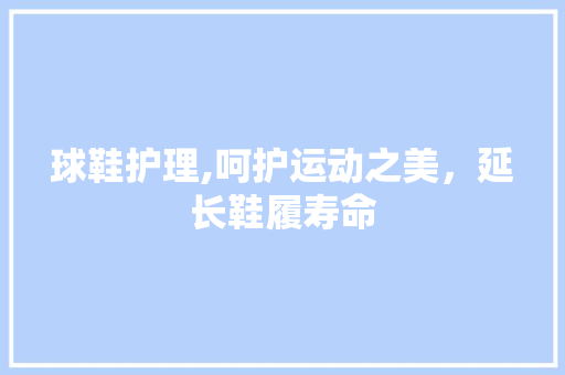 球鞋护理,呵护运动之美，延长鞋履寿命
