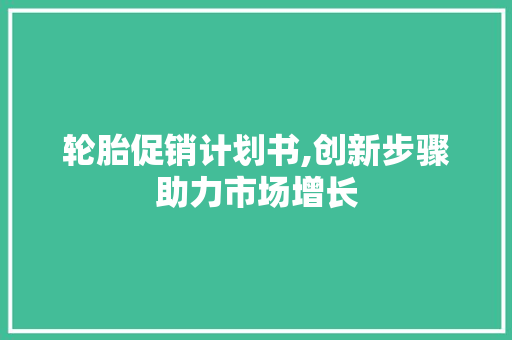 轮胎促销计划书,创新步骤助力市场增长