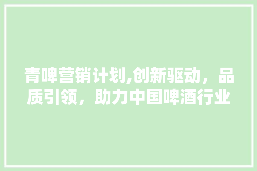 青啤营销计划,创新驱动，品质引领，助力中国啤酒行业新篇章
