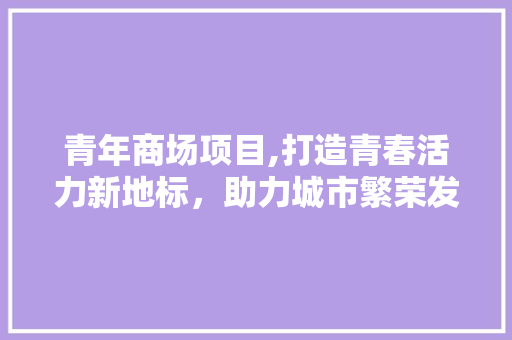 青年商场项目,打造青春活力新地标，助力城市繁荣发展