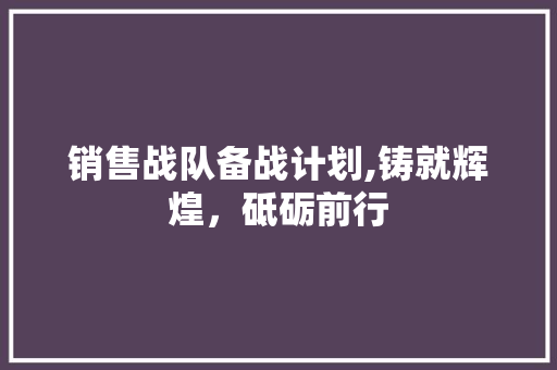 销售战队备战计划,铸就辉煌，砥砺前行