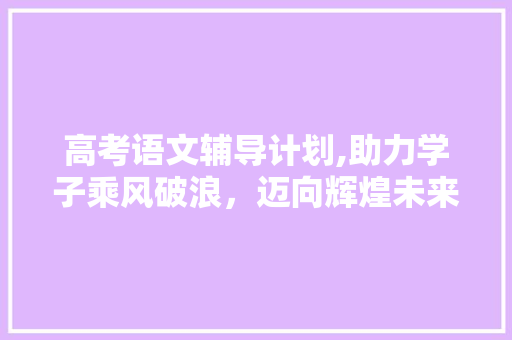 高考语文辅导计划,助力学子乘风破浪，迈向辉煌未来