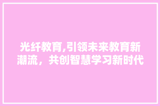 光纤教育,引领未来教育新潮流，共创智慧学习新时代