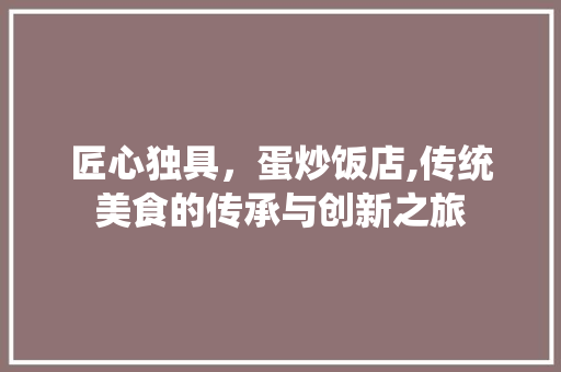 匠心独具，蛋炒饭店,传统美食的传承与创新之旅
