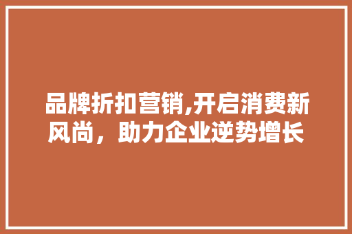 品牌折扣营销,开启消费新风尚，助力企业逆势增长