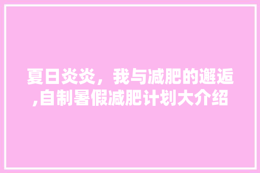 夏日炎炎，我与减肥的邂逅,自制暑假减肥计划大介绍