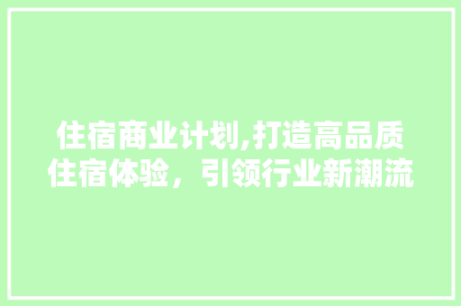 住宿商业计划,打造高品质住宿体验，引领行业新潮流
