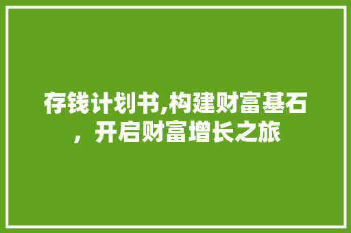 存钱计划书,构建财富基石，开启财富增长之旅 生活类