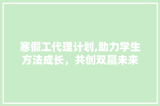 寒假工代理计划,助力学生方法成长，共创双赢未来