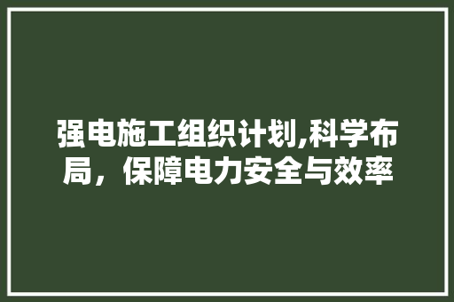 强电施工组织计划,科学布局，保障电力安全与效率