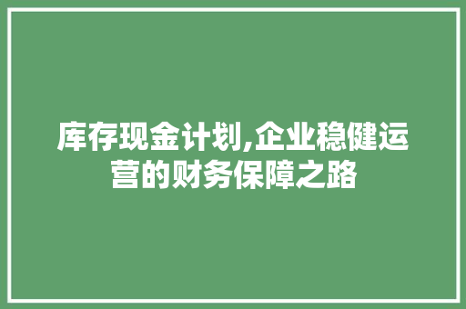 库存现金计划,企业稳健运营的财务保障之路